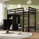 preview thumbnail 8 of 18, Espresso Twin Size Loft Bed with Wardrobe, Storage Shelves and Ladder for Kids, Boys and Girls
