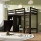 preview thumbnail 8 of 32, Safety Loft Bed Sturdy Wooden Twin Bed Frame with Wardrobe