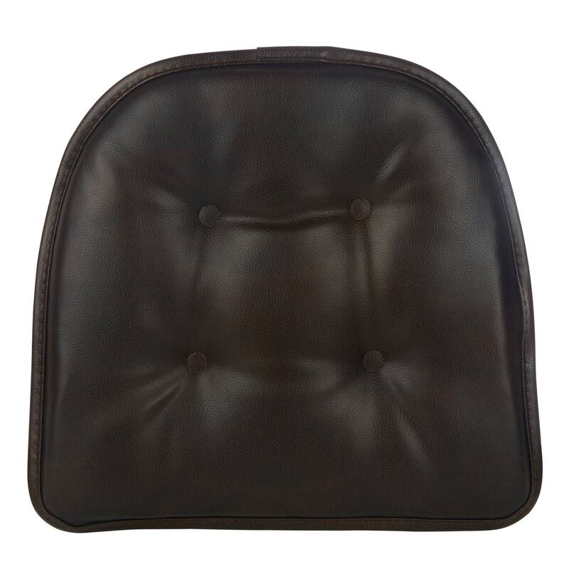 Klear Vu St. Germain Faux Leather Tufted Dining Chair Cushion Set