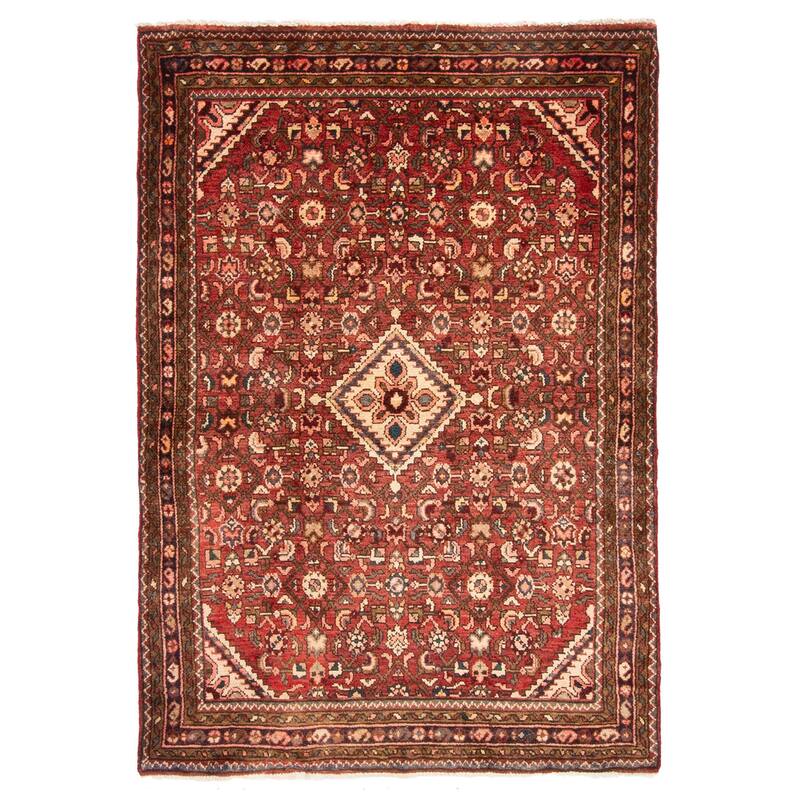 ECARPETGALLERY Hand-knotted Andelz Red Wool Rug - 3'7 x 5'3