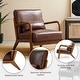 preview thumbnail 94 of 107, Glitzhome Set of 2 30.75"H Mid-Century Modern PU Leather Accent Armchairs with Rubberwood Frame - 25.75"L x 33.75"W x 30.75"H