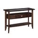 preview thumbnail 5 of 5, Genoas Traditional Walnut 44-inch Glasstop 1-Drawer Console Table by Furniture of America