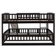 preview thumbnail 16 of 48, Full Over Full Low Bunk Bed with Fence and Ladder for Toddler Kids Teens,Elegant Children Bed