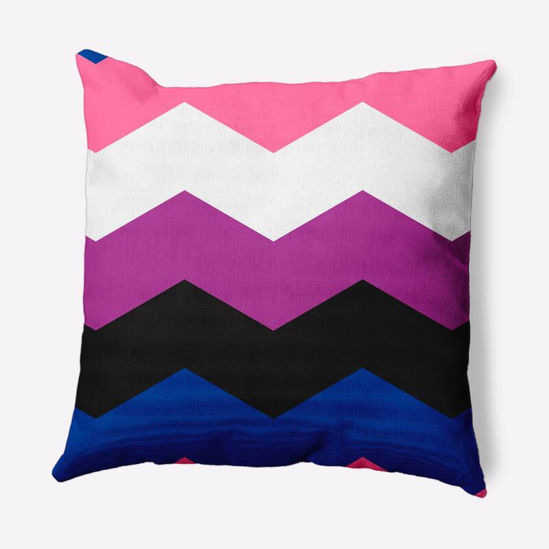 Pride Chevron Outdoor Throw Pillow - 18" x 18" - Genderfluid Chevron