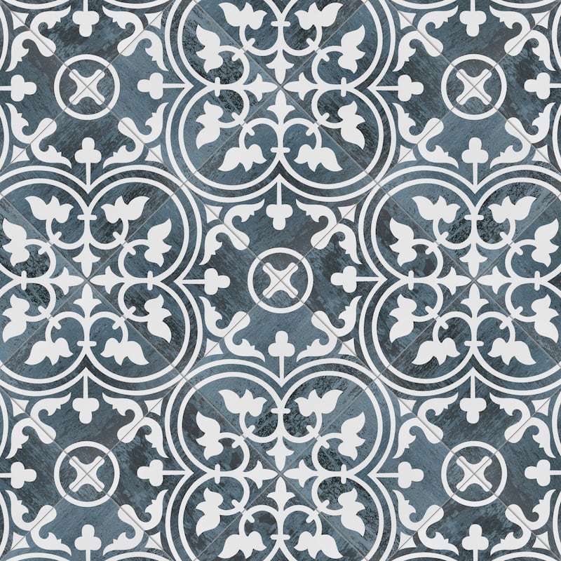 Merola Tile Cassis Arte Black Night 9-3/4" x 9-3/4" Porcelain Floor and Wall Tile