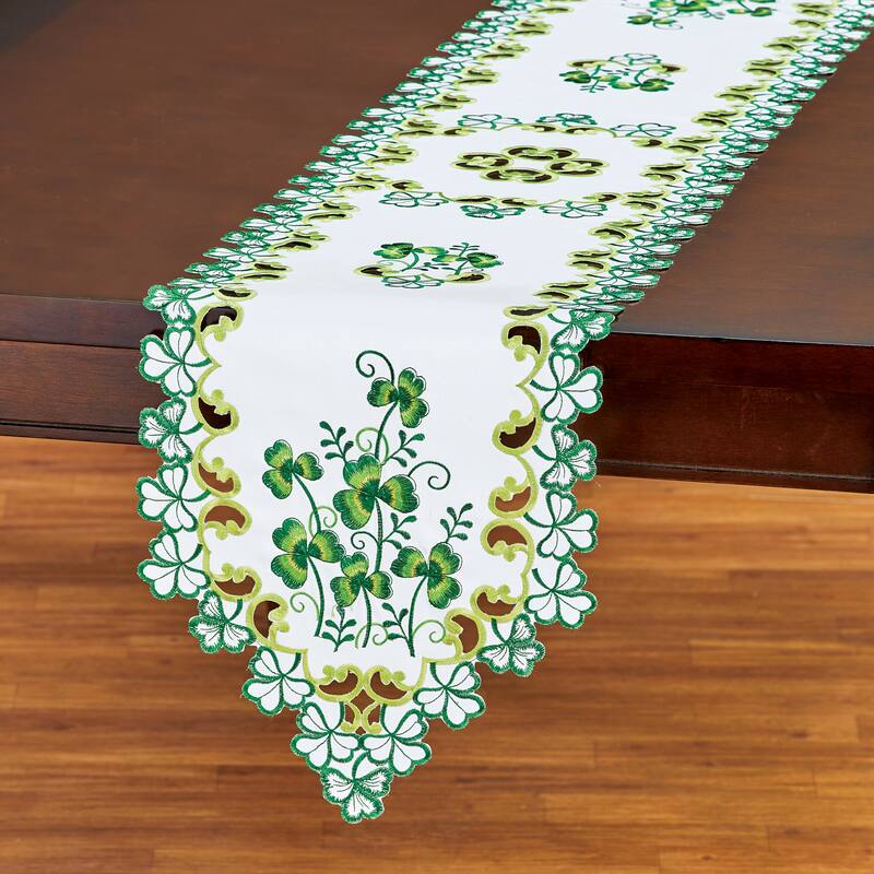Embroidered Shamrock Leaves Cutwork Table Linens On Sale Bed Bath