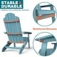 preview thumbnail 55 of 58, WINSOON All Weather HIPS Outdoor Folding Adirondack Chairs Set of 8