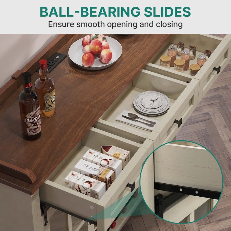 Moasis Sliding Barn Door Wine Bottle Storage with USB Ports and Outlets