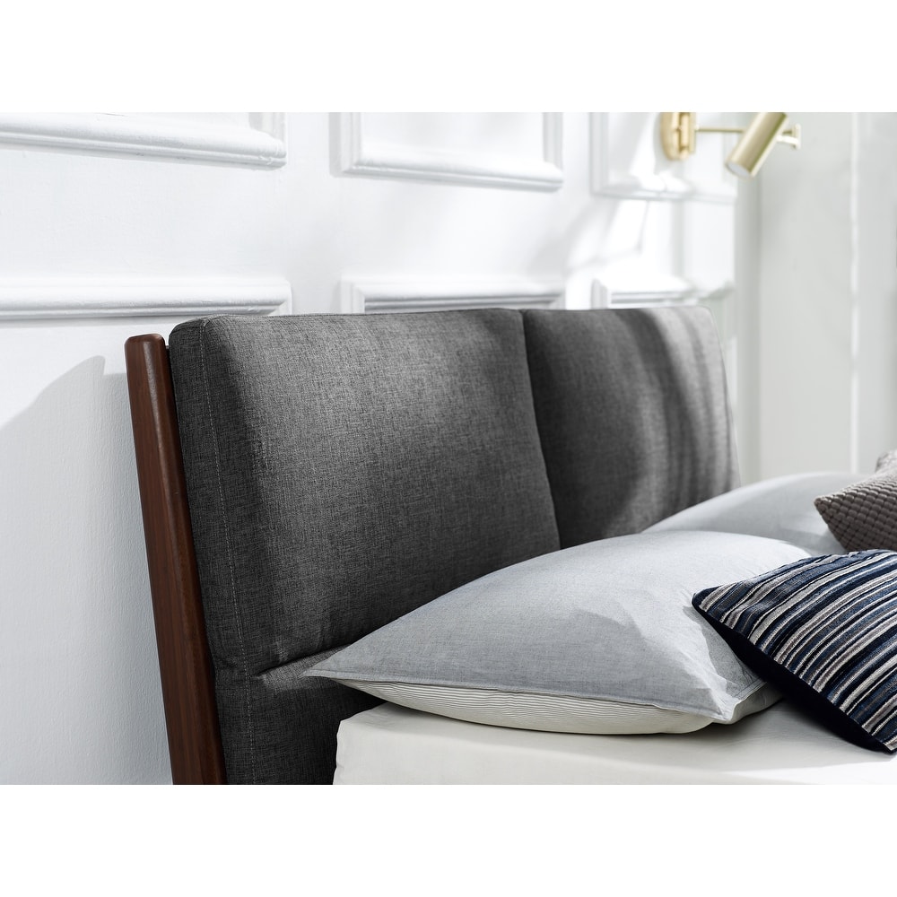 Landon King Platform Bed with Fabric, Crimson