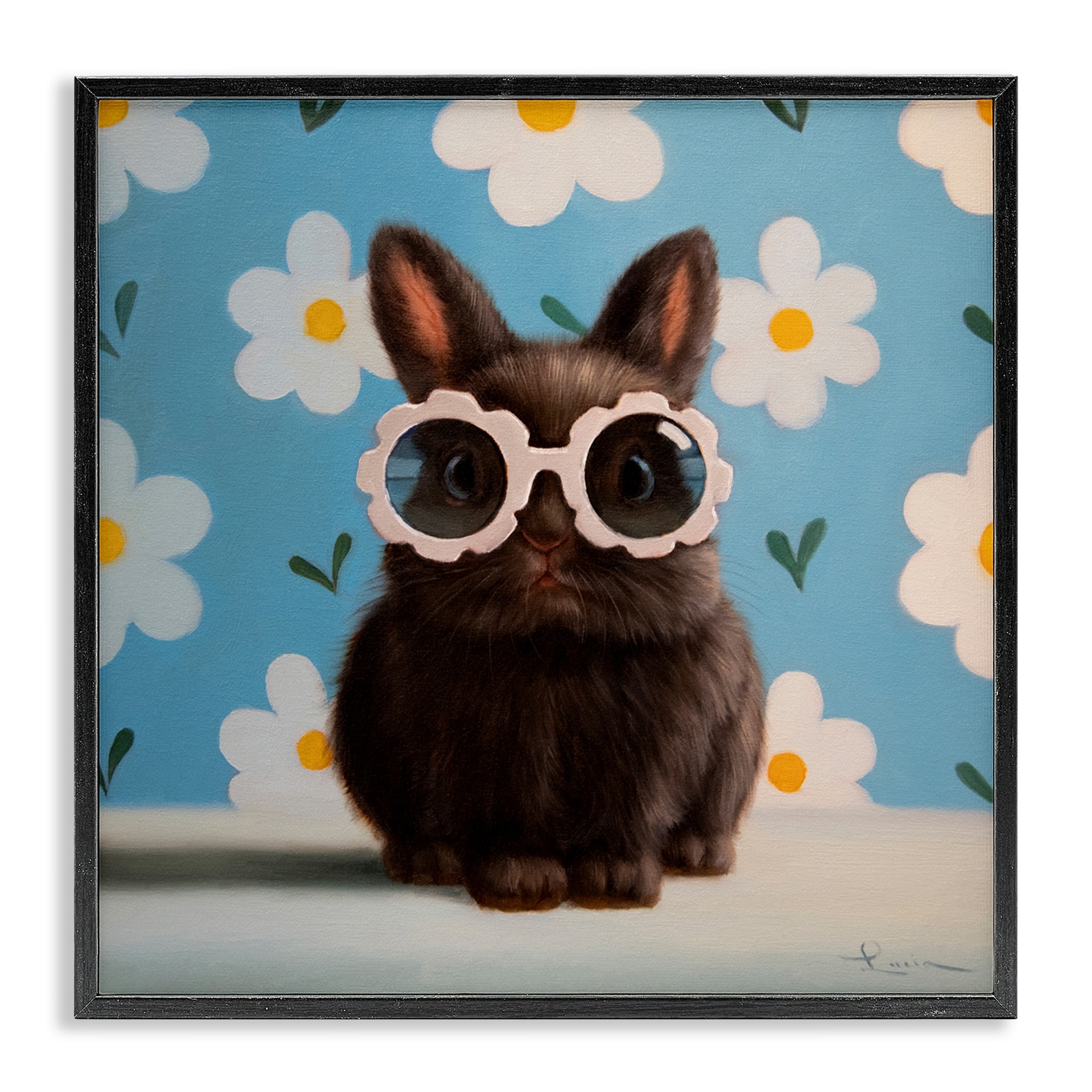 Stupell Flower Child Bunny Framed Giclee Art Design By Lucia Heffernan