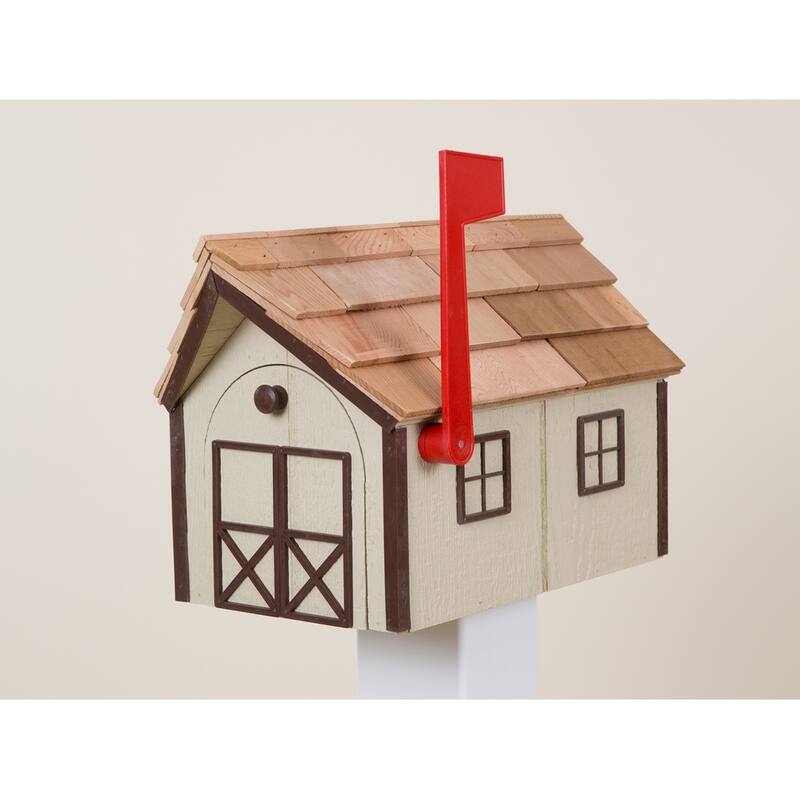 Wooden Mailbox - Beige/Brown