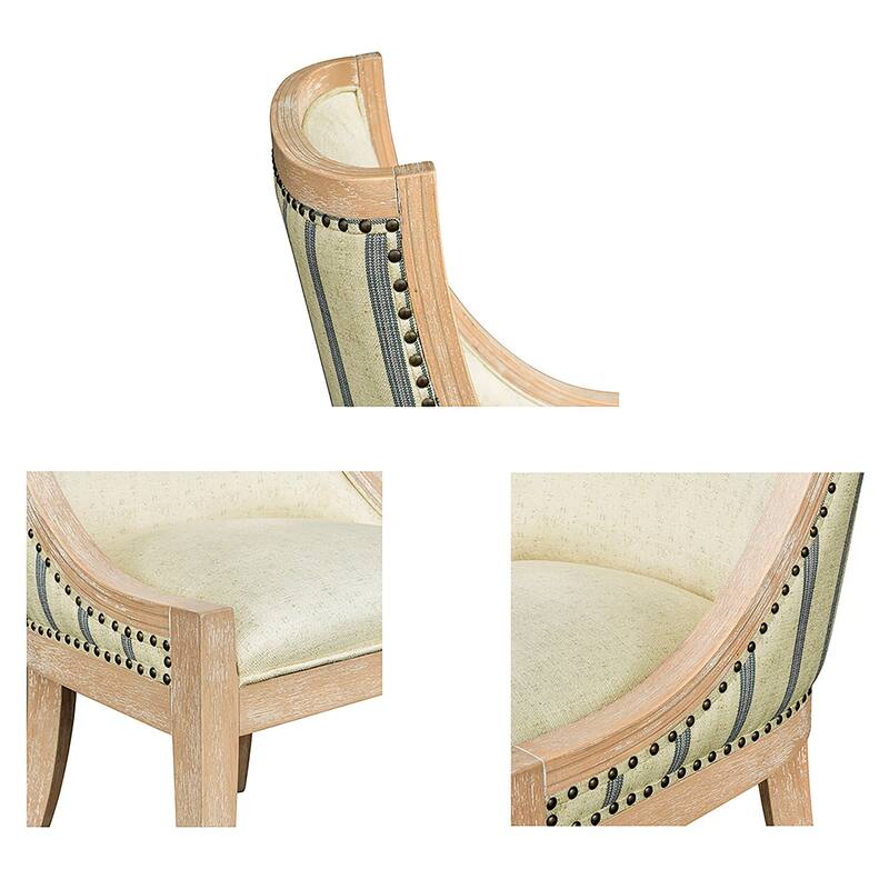 Martha Stewart Bedford Elmcrest Upholstered Dining Chair with Nailhead Trim