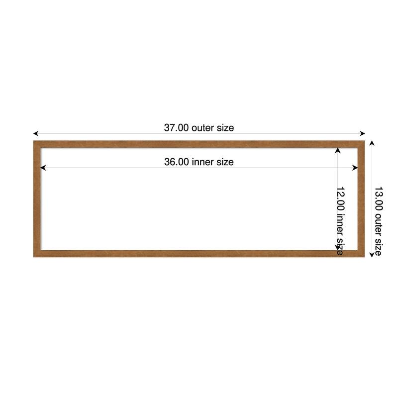 Amanti Art Carlisle Blonde Narrow Framed Dry Erase Magnetic Board - 37 x 13 in - Carlisle Blonde Narrow