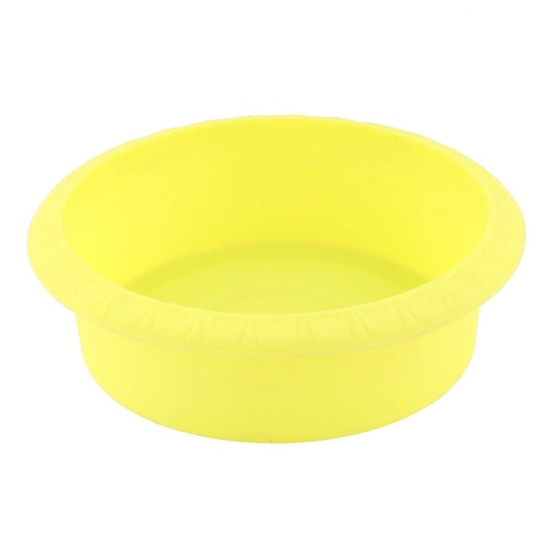 Home Plastic Round Tea Table Decor Plant Lotus Grass Flower Pot Container Yellow