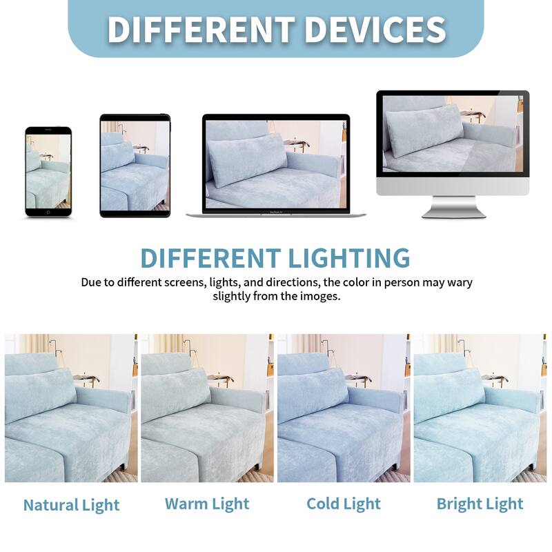 105.9" Chenille 3-Seater Sofa with 2 Ottomans & High-Resilience Sponge Base