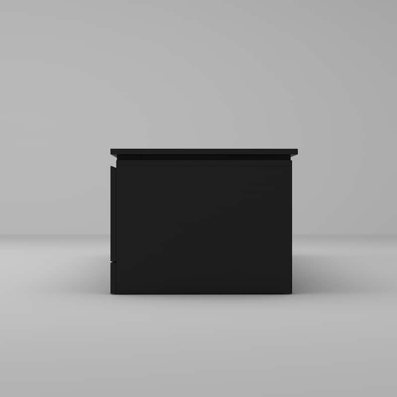 Sleek Entertainment Center with Drawers and Open Shelves