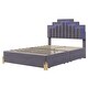 preview thumbnail 31 of 66, Queen/Full Upholstered Platform Bed with LED Lights & 4 Drawers