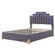 preview thumbnail 23 of 52, Velvet LED Upholstered Platform Bed with RGB Lights