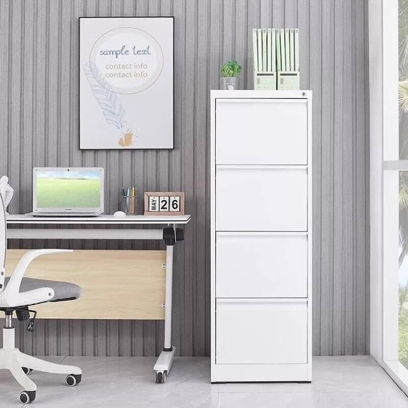4-Drawer Locking Vertical Storage Cabinet, Office Filing Cabinet with Full Extension Drawers & Adjustable Hanging Rods