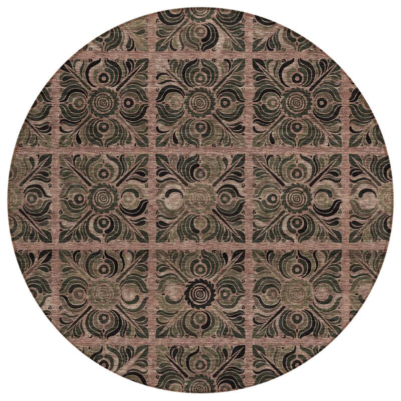 Machine Washable Indoor/ Outdoor Chantille Mosic Rug