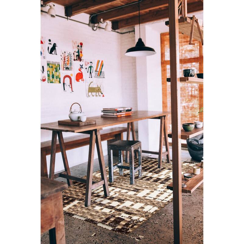 ECARPETGALLERY Hand-knotted Tangier Brown Wool Rug - 5'3 x 7'11