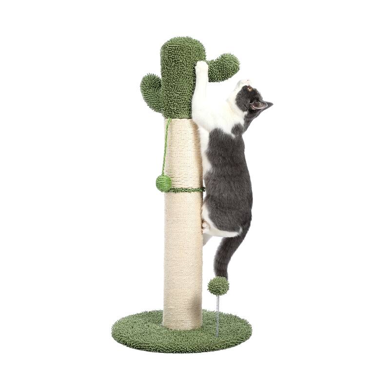Large Cactus Cat Scratching Post with Natural Sisal Ropes, Cat Scratcher