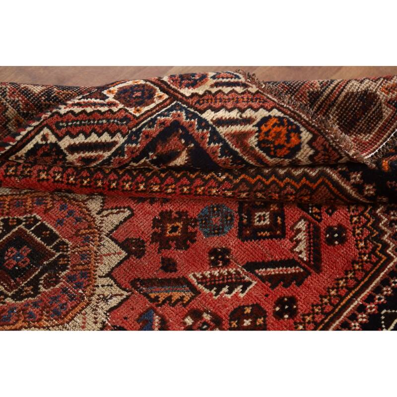 Tribal Shiraz Persian Vintage Area Rug Handmade Wool Carpet - 3'7"x 5'6"