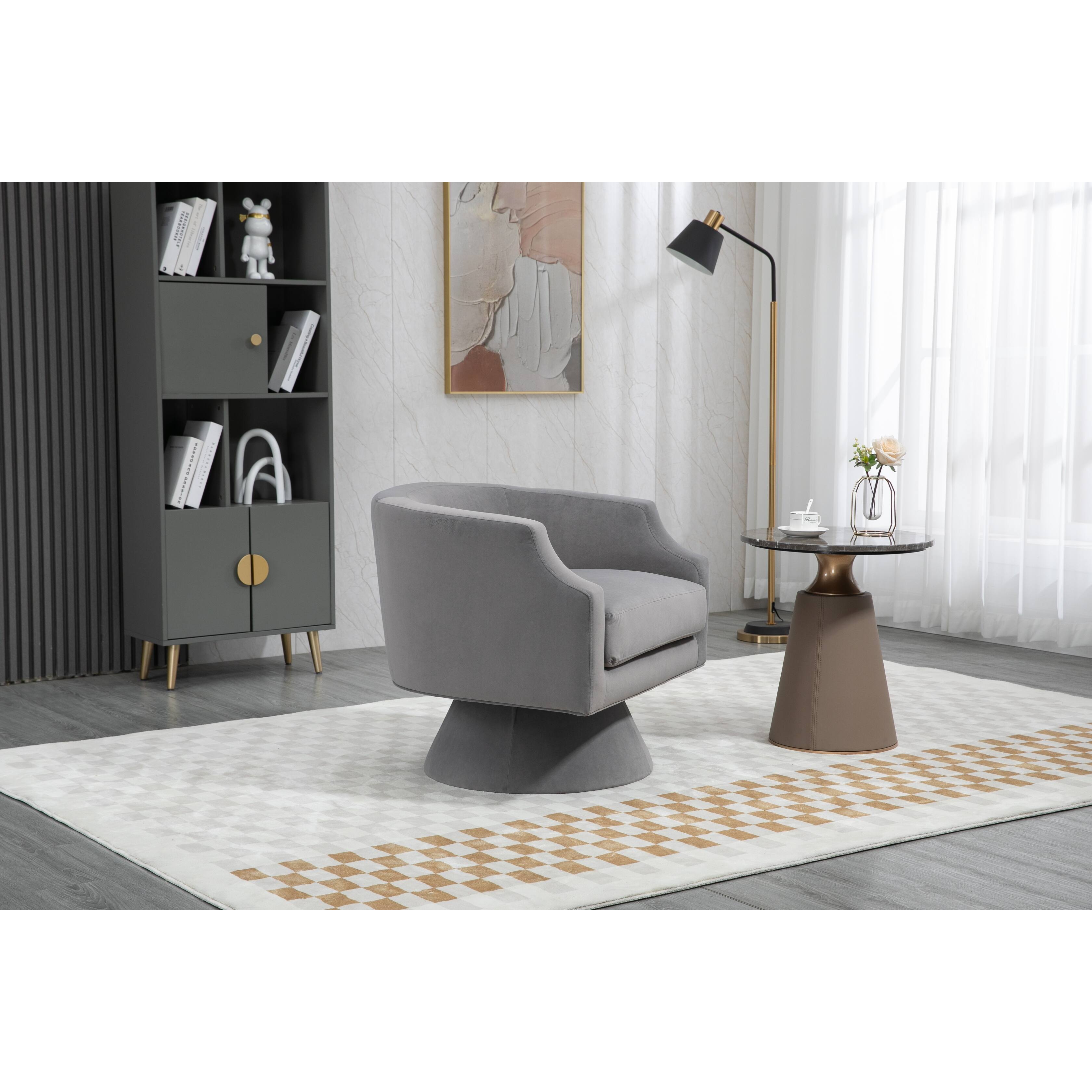 360 Degree Swivel Cuddle Barrel Accent Chairs, Round Velvet Armchairs On Sale Bed Bath