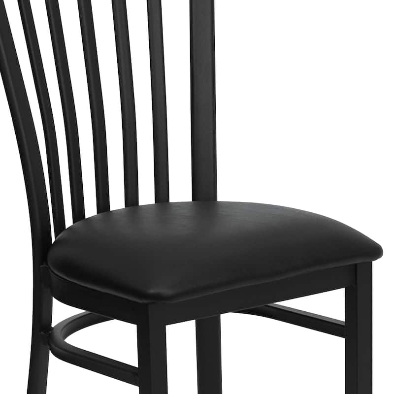 School House Back Metal Restaurant Chair - 17.25"W x 18.75"D x 34.75"H - 17.25"W x 18.75"D x 34.75"H
