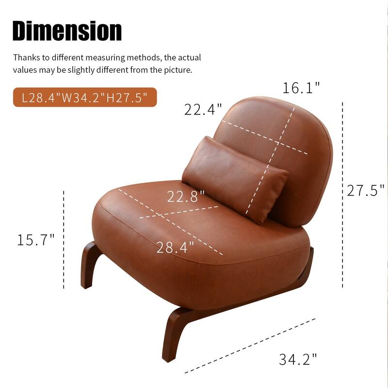 Accent Chair with Solid Wood Legs