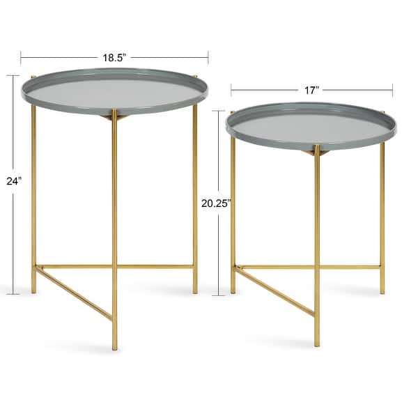 dimension image slide 9 of 13, Kate and Laurel Ulani Nesting Tables (Set of 2)