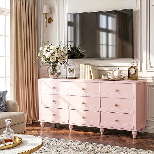 rose gold and white dresser Eliza Rose Gold 7 Drawer Dresser