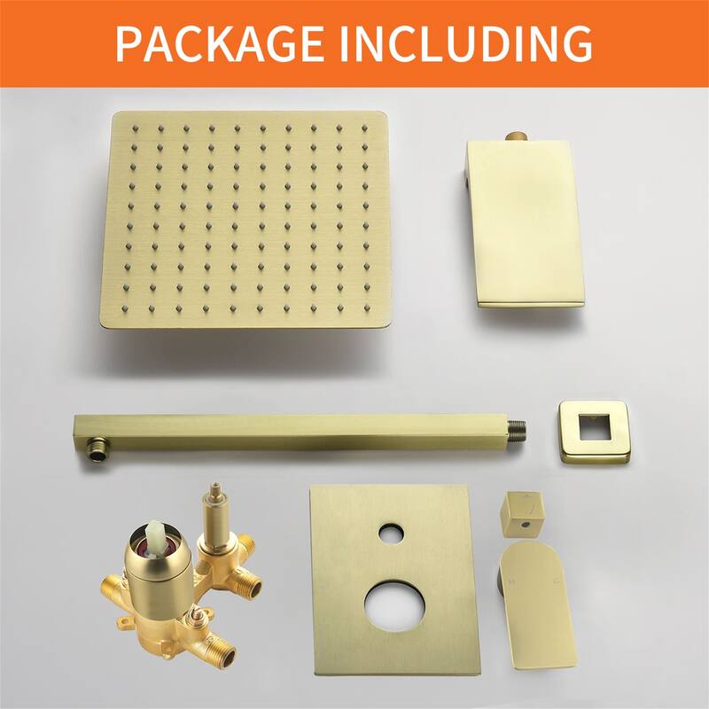 10 Inch Wall Mount Shower System with Waterfall Tub Spout Modern Rainfall Tub Shower Faucet With Rough-in Valve