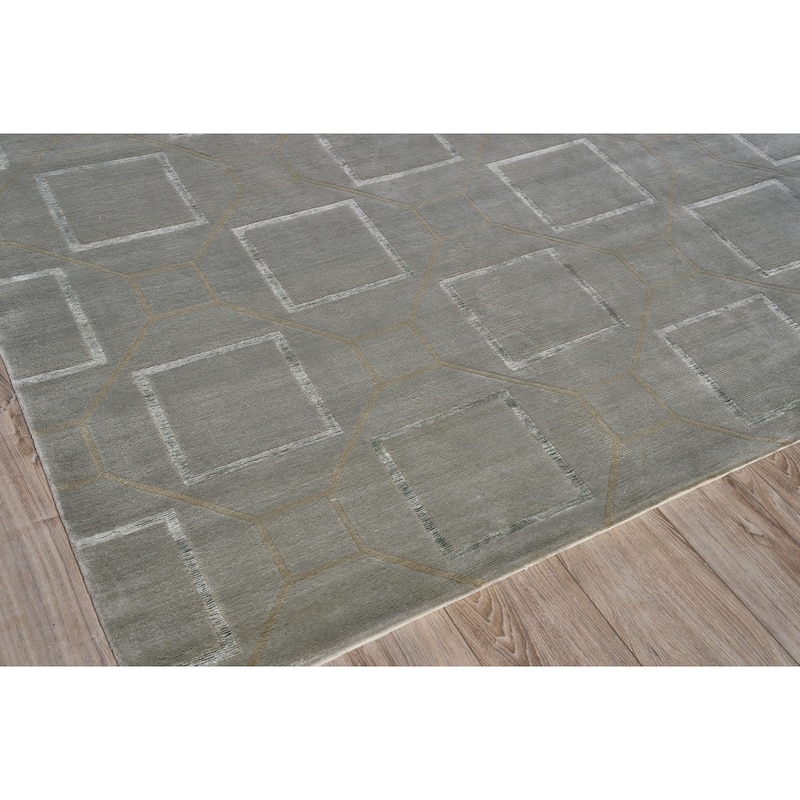 EXQUISITE RUGS ONE-OF-A-KIND Super Tibetan Weave Hand Knotted Silver Rug - 9'x12'