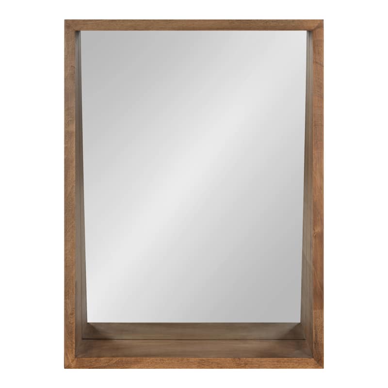 Kate and Laurel Hutton Wood Framed Wall Mirror with Shelf - 18x24