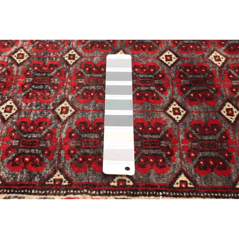 ECARPETGALLERY Hand-knotted Baluch Dark Grey Wool Rug - 3'7 x 5'5