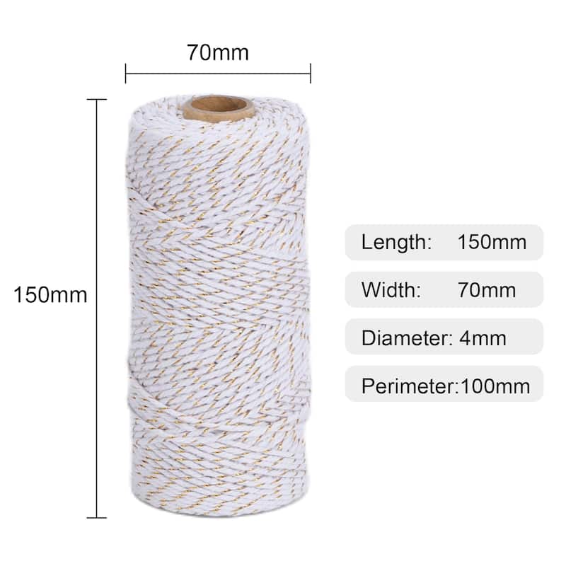 VECELO White Garden Twine Strong Hemp Rope for Gardening Plant Tie Floristry Crafts Gift Wrapping Packing Decor