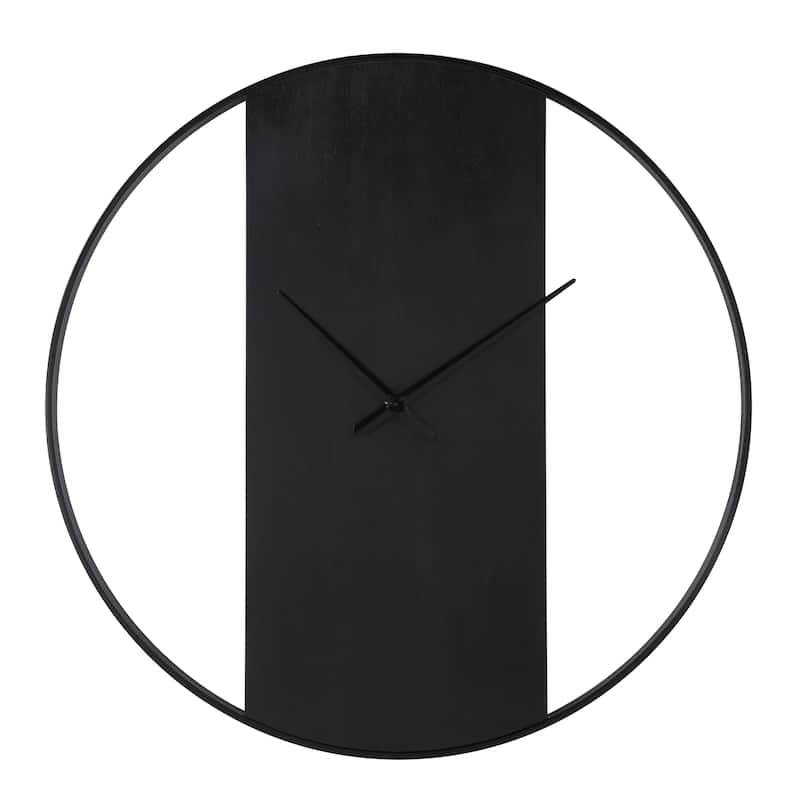 Renwil Romy Indoor Iron Wall Clock, Matte Black