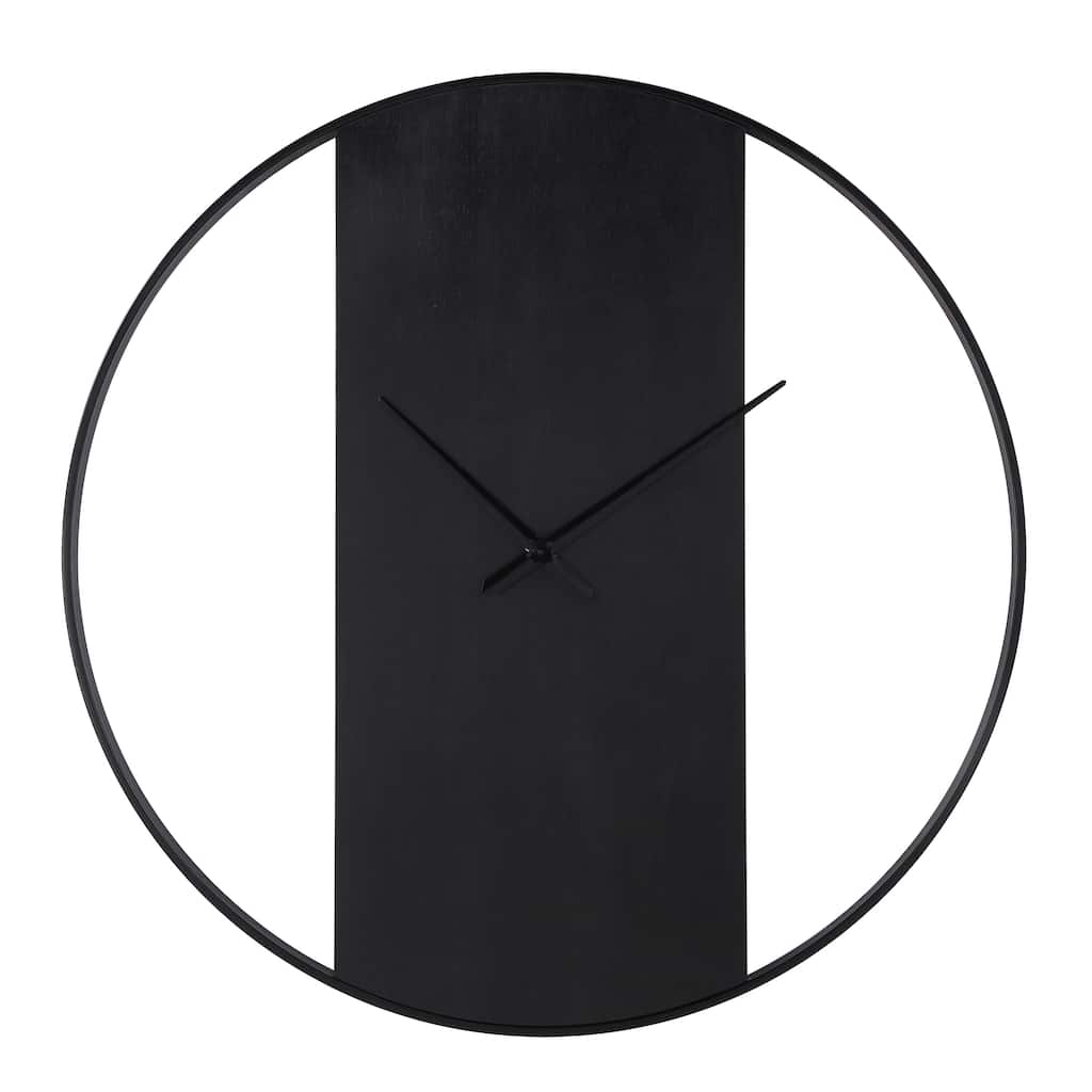 Renwil Romy Indoor Iron Wall Clock, Matte Black