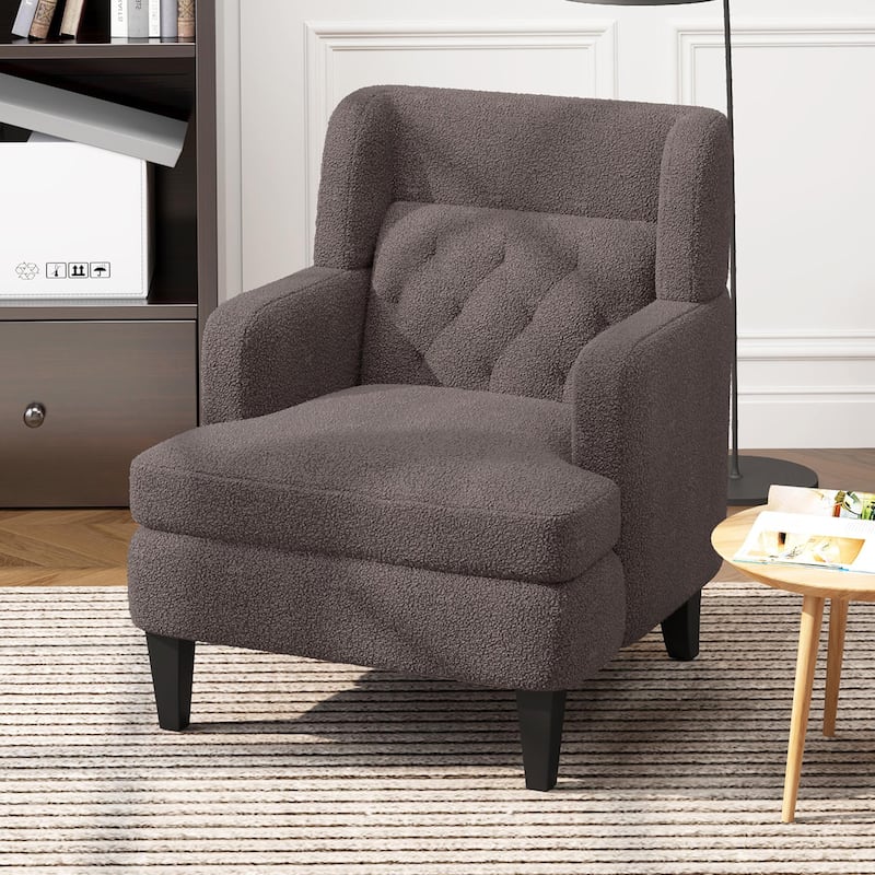 Brown 35.25" Upholstered Arm Chair - Brown