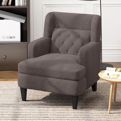 Brown 35.25" Upholstered Arm Chair