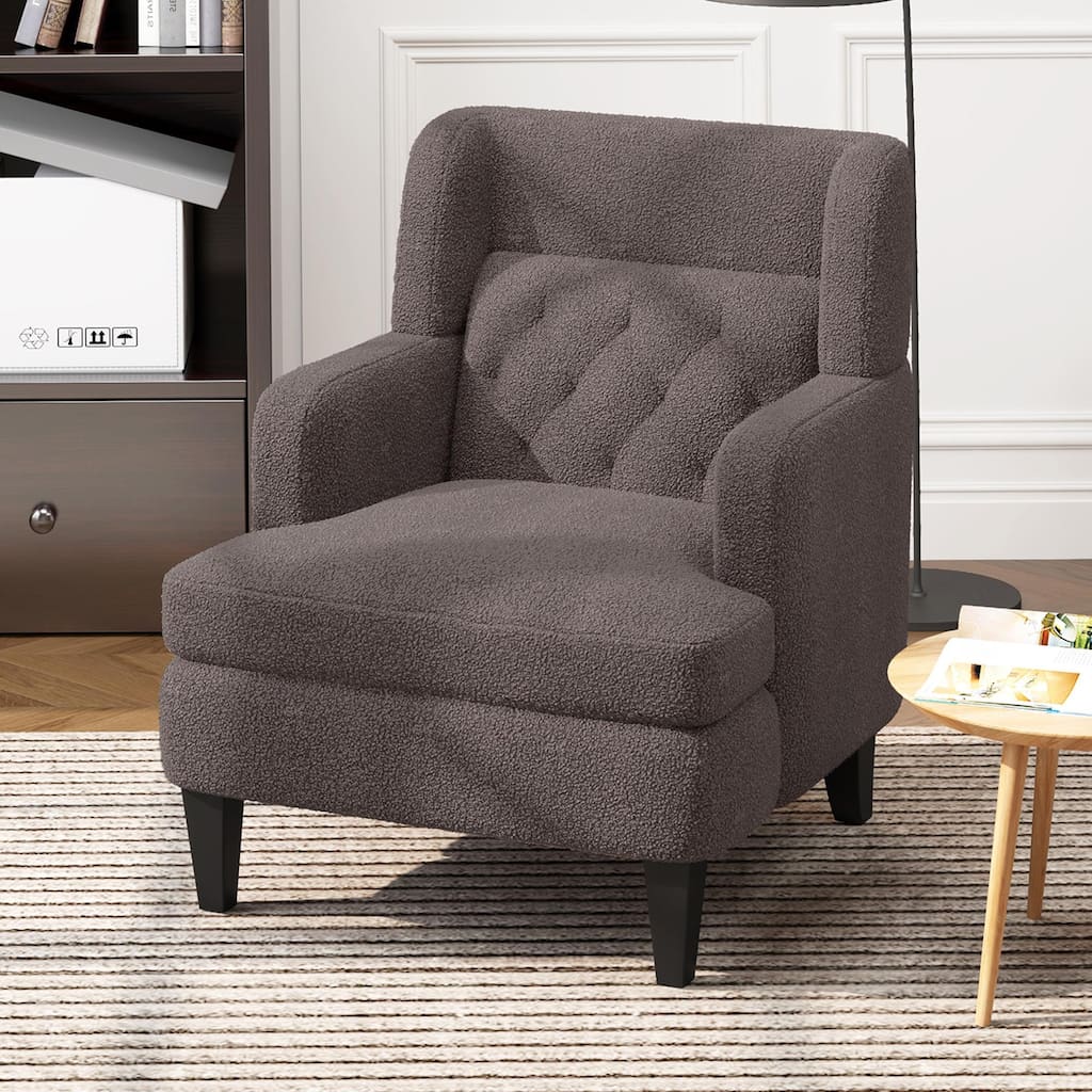 Brown 35.25" Upholstered Arm Chair