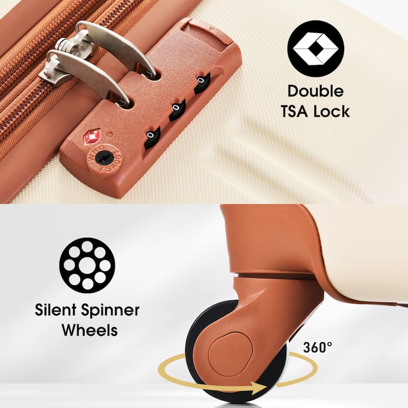 3 Piece Luggage Set Hardside Expandable Spinner Suitcase with TSA Lock Aluminum Handle 20" 24" 28"