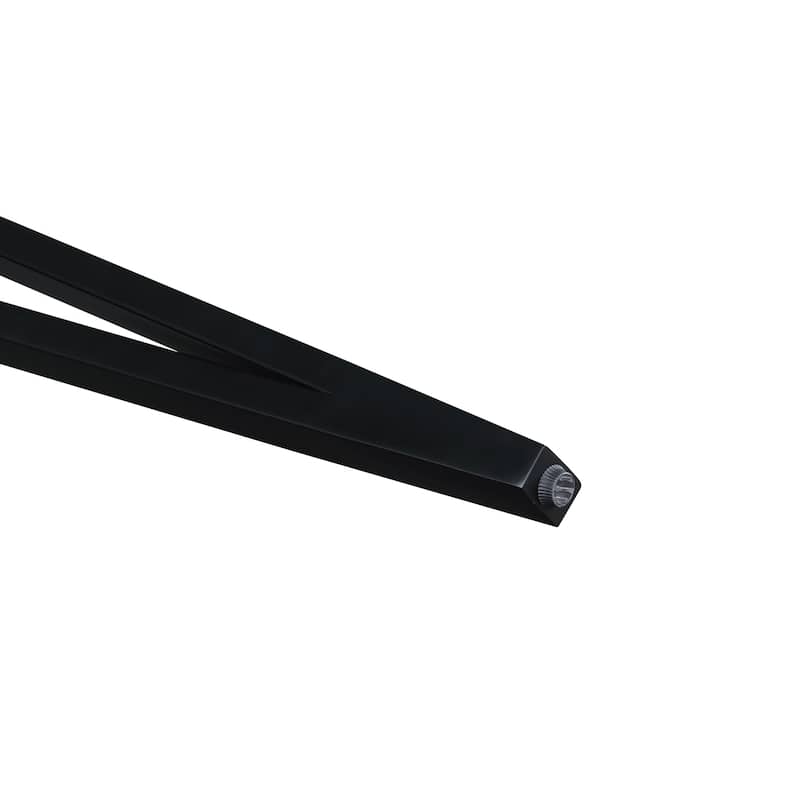 Reclaimed 60" Length Wood Texture and Iron Dining Table - N/A