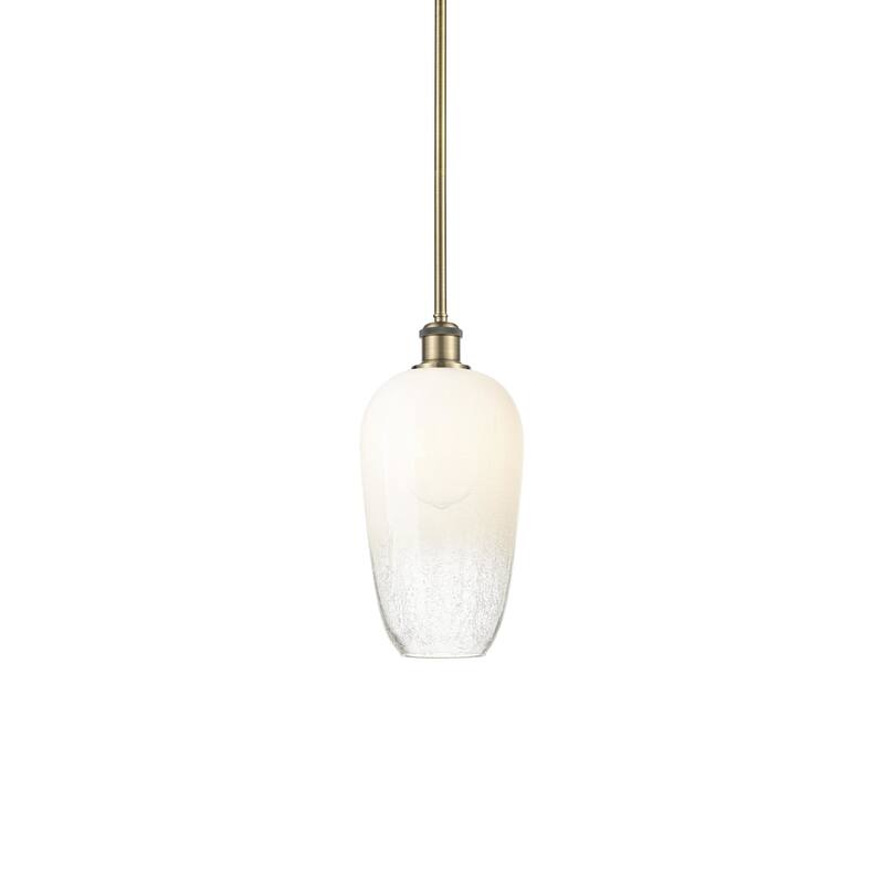 Innovations Lighting 516-1S-15-7 Brookhaven Flute Pendant Brookhaven - Antique Brass / Opal