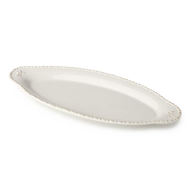 Certified International Heritage Oval Fish Platter 18" x 7.5". - 18"W x 7.5"D x 1.25"H