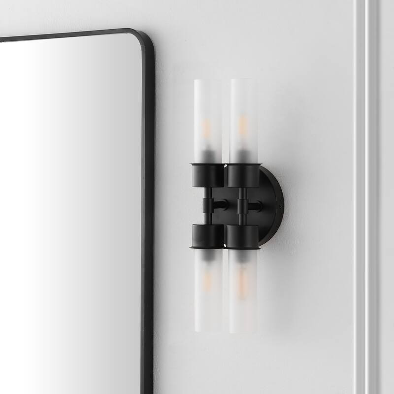 SAFAVIEH Lighting Amala Modern 4-Light 4-inch Wall Sconce (LED Bulbs Included) - 4.3 In. W x 6 In. D x 17 In. H - 4Wx6Dx17H