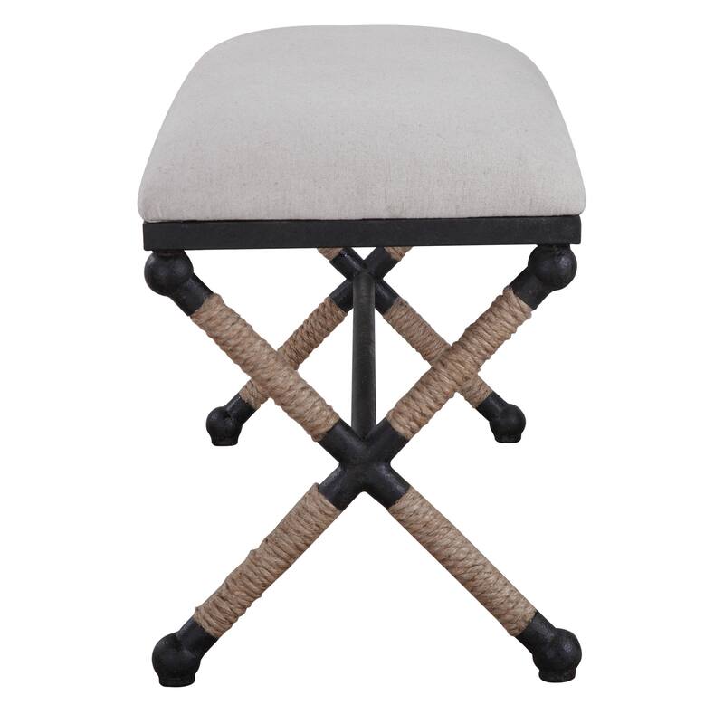 Uttermost Firth 48" Wide Iron Framed Fabric Upholstered Bench