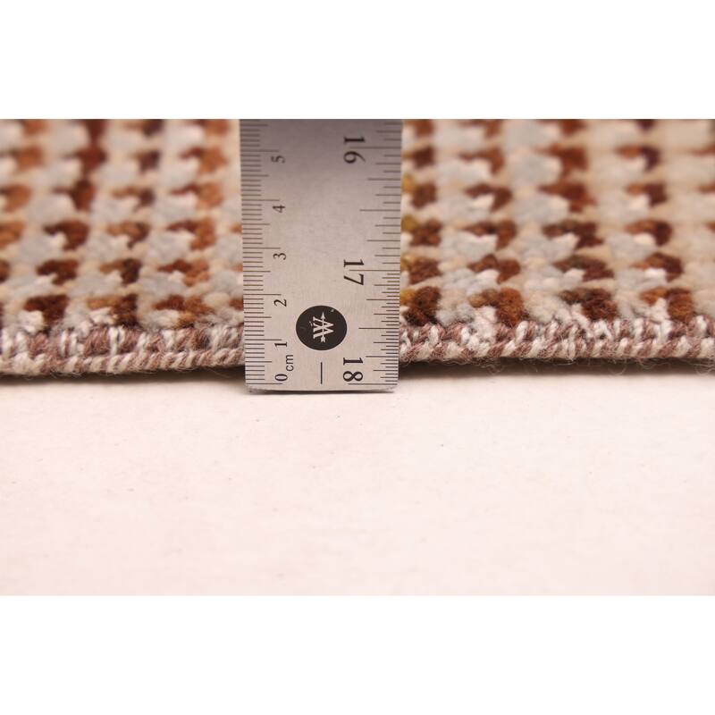 ECARPETGALLERY Hand-knotted Silk Shadow Brown Viscose, Wool Rug - 6'0 x 8'10