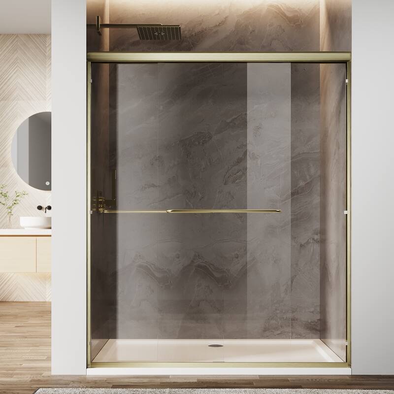 Sunny Shower 60 in.W x 72 in.H Double Sliding Shower Door with 1/4 inch Clear Tempered Glass